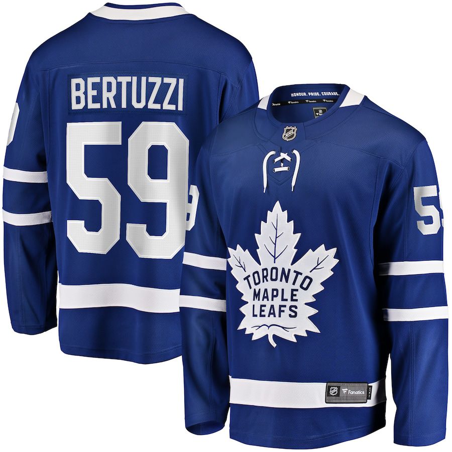 Men Toronto Maple Leafs #59 Tyler Bertuzzi Fanatics Branded Blue Home Breakaway NHL Jersey